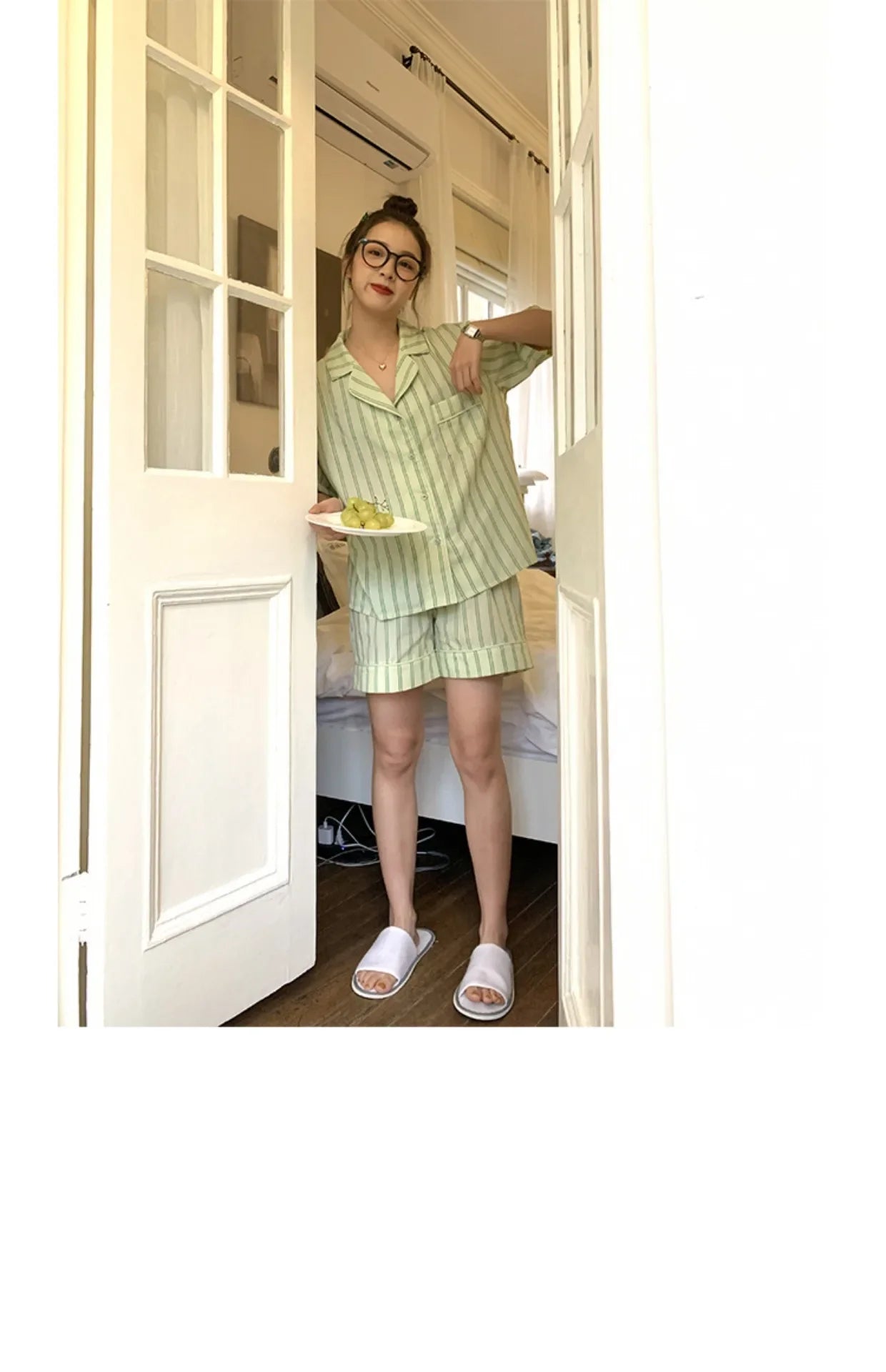 Summer Short Sleeve Shorts Pajama Set Women's Pajamas Sweet Students Can Wear Home Clothes Set Korean Style 2024 Hot Sale Spring