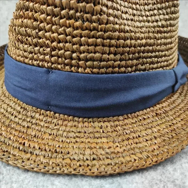 XL Large Size 61cm Panama Straw Hat for Woman and Man Foldable Straw Woven Sun Hat UPF 50+ Uv Sun Protection Shading Summer  Hat