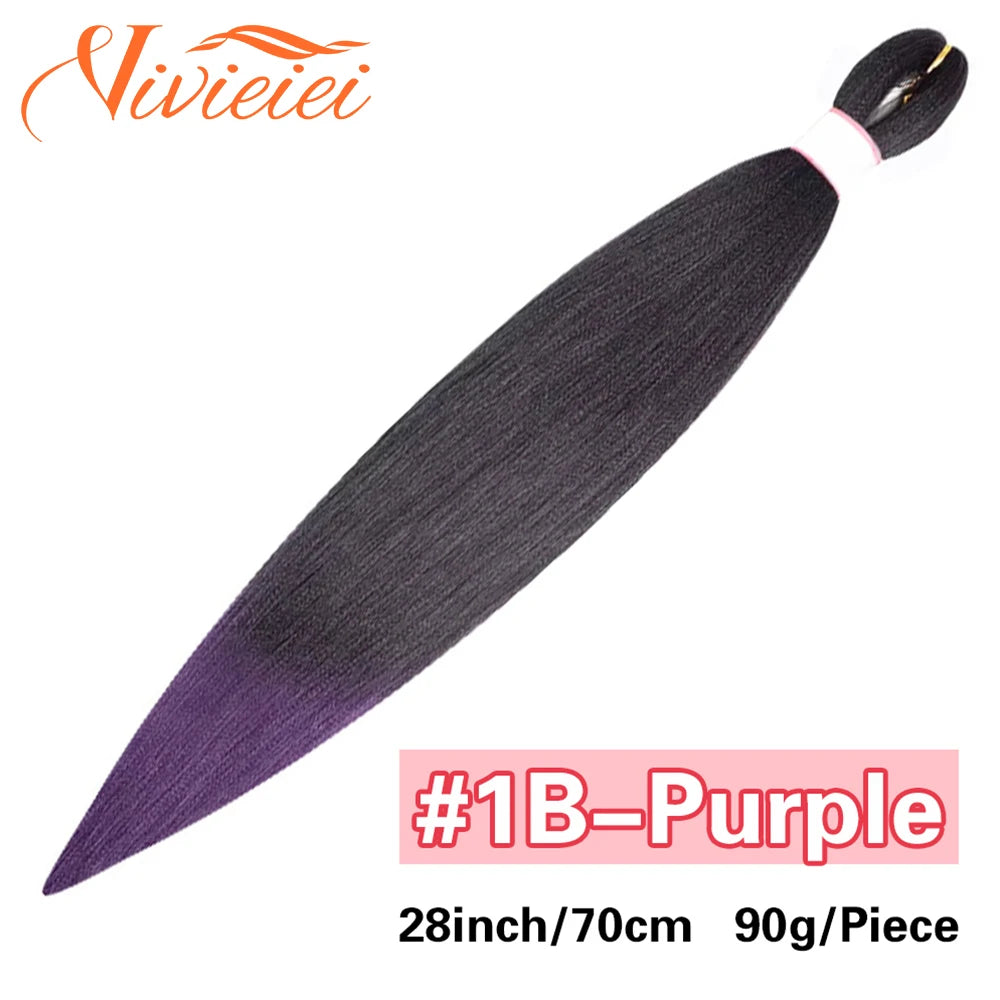 Synthetic Jumbo Braids Hair Extensions 28 Inch Braiding Hair Pre Stretched Orange Green White Blue Red Pink Purple Braids Viralgem Store