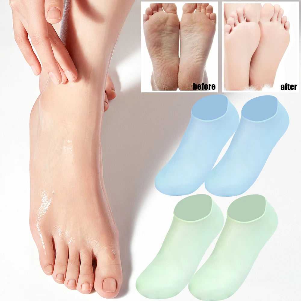 1/3pairs Silicone Moisturizing Foot Socks Anti Cracking Dry Dead Skin Foot Spa Tools Reusable Gel Stocking Protective Feet Cover Viralgem Store