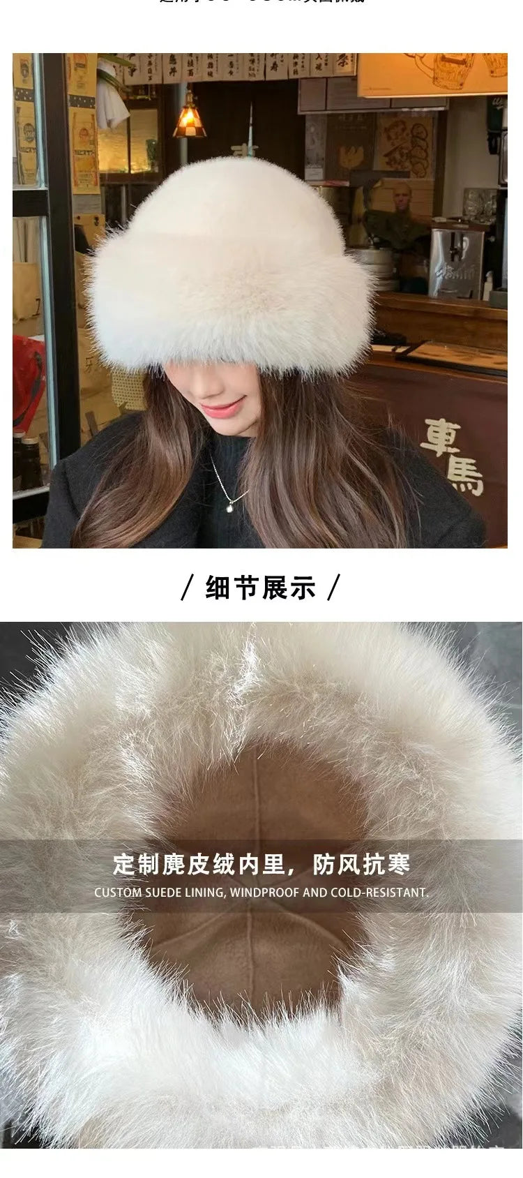 Winter Plush Fisherman Hat For Women Thick Fluffy Fur Ear Protection Cap Windproof Warm Headgear Fashion Female Panama Basin Cap