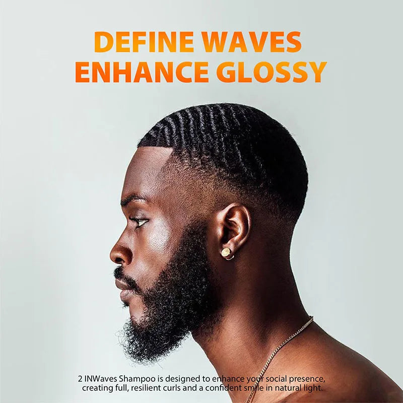 360 Wave Hair Wax Shampoo Kit Edge Control Gel Pomade Curly Hair Cream for African Men Grease Layered Style With Brush Tool Viralgem Store