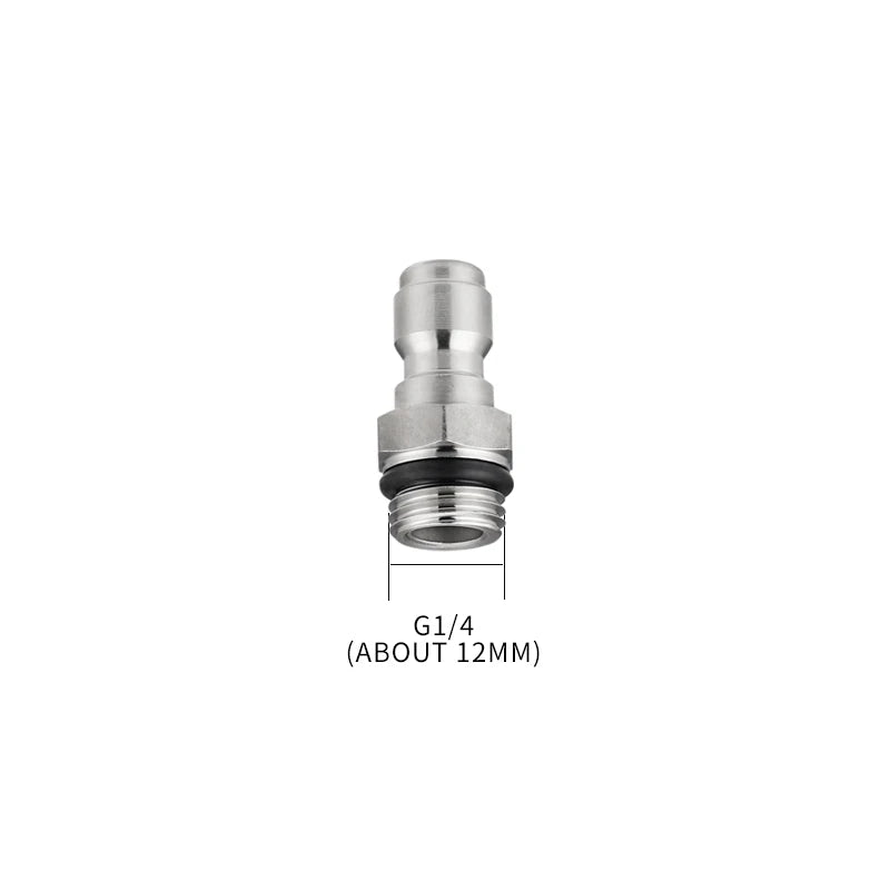 Adapter For High Pressure Washer Water Gun 1/4 Inch Quick Connector M14x1.5mm Connector For Snow Foam Lance Spray Nozzle