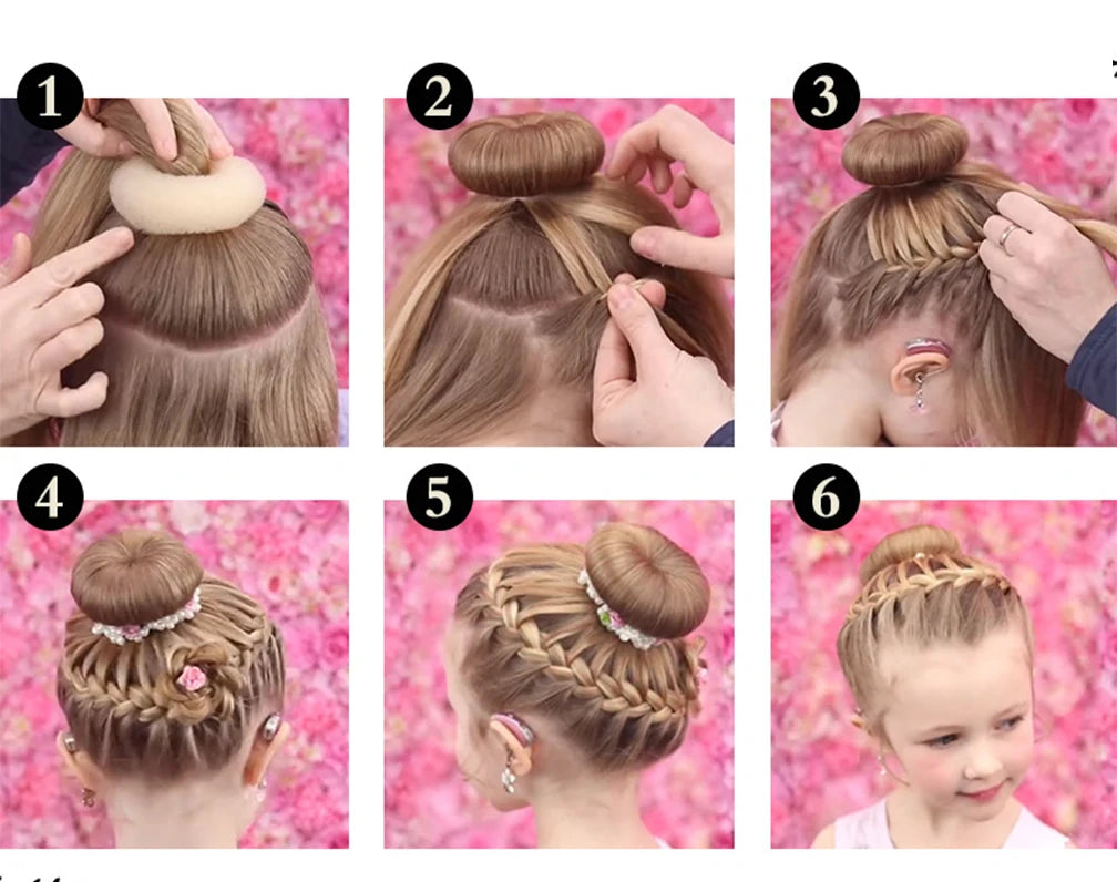 3Colors Magic Roll Foam Sponge Easy Big Ring Women Hair Bun Maker Donut Hair Styling Tools Hairstyle Hair Accessories For Girls