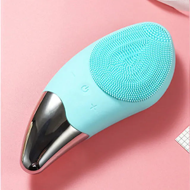 6-speed Electric Face Washer Silicone Facial Cleanser Mini Facial Cleanser Waterproof Rechargeable Ultrasonic Pore Cleaner