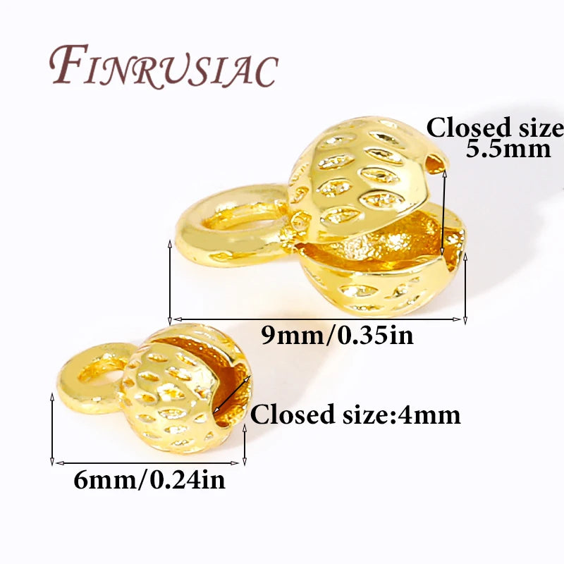 4/5.5MM Brass Cord Ends 18K Gold Plated Clam Shell Bead Tip Ball Chain Crimp Findings For DIY Beading Jewellery Making Supplies