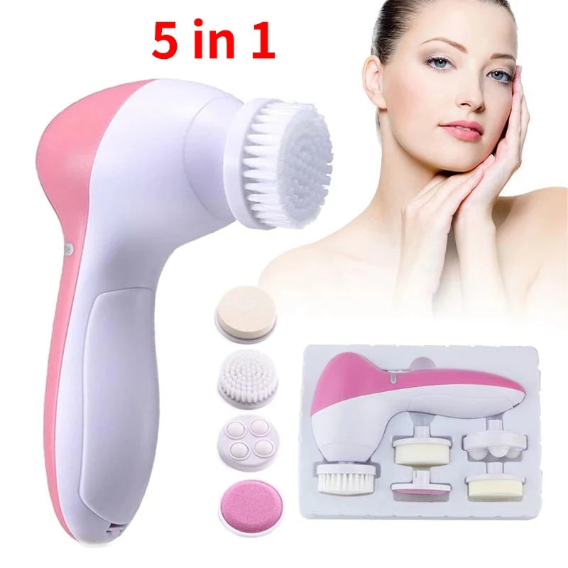 5 in 1 Facial Cleanser Pore Cleanser Face Massager Deep Electric Cleansing Brush Pore Cleaner Blackhead Remover Skin Beauty Care Viralgem Store