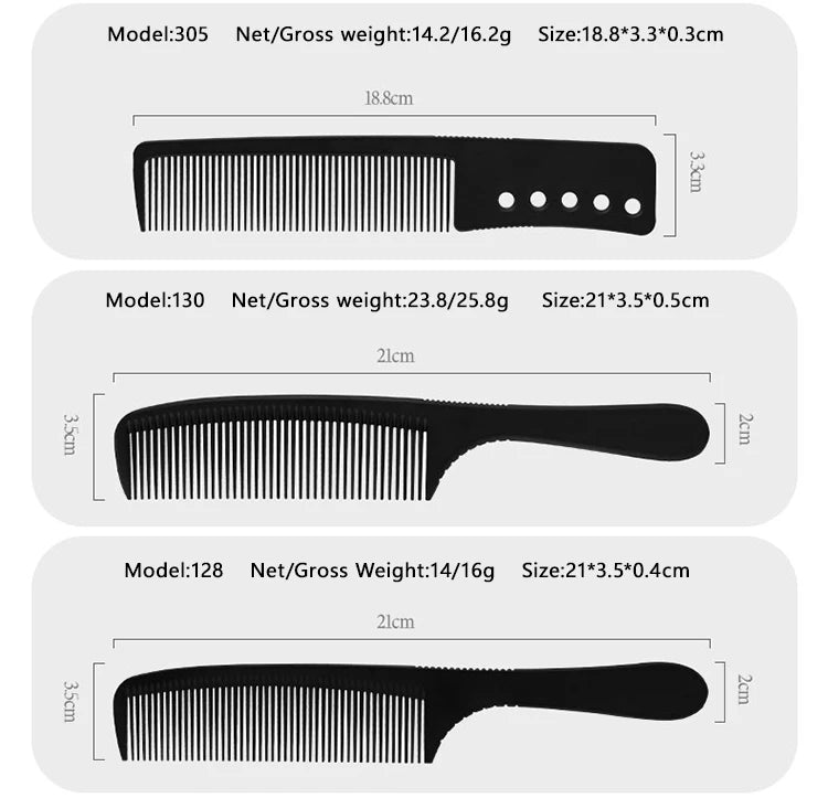 14 Size Hair Comb Anti-static Straight Hair Combs Brushes Salon Hairdressing Hair Combs Hair Styling Tools Barber Accessories