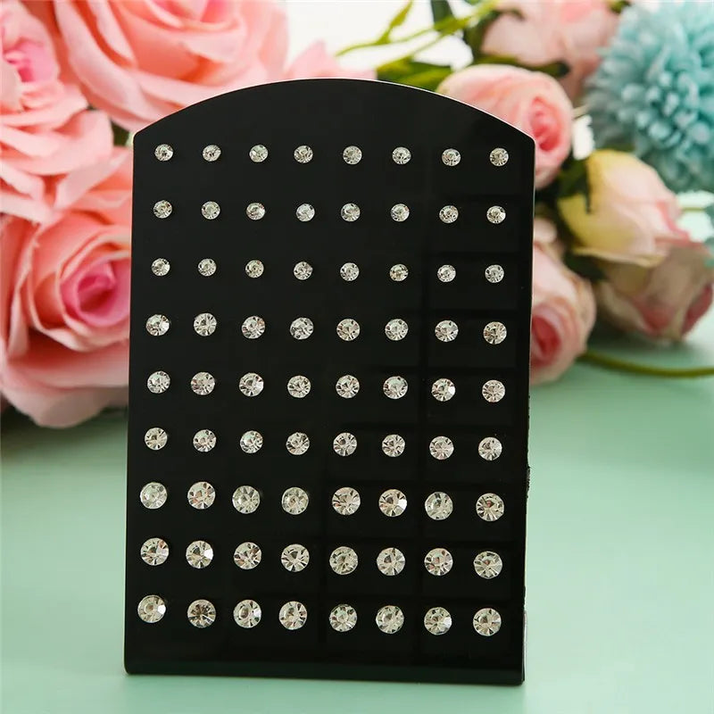 36pairs Mixed Sizes Rhinestone Stud Earrings For Women Girls Crystal Earrings Set Wedding Party Jewelry Gift Viralgem Store