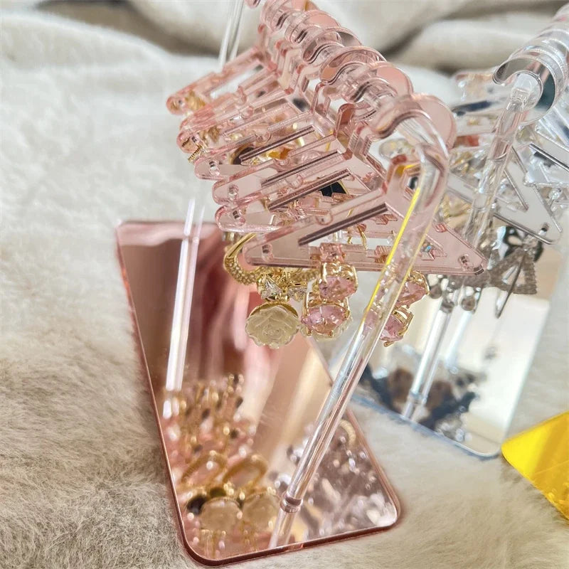 8pcs Hangers Earring Jewelry Hanger Display Stand Acrylic Organizer Creative Coat Hanger Shape Tabletop Ear Stud Jewelry Storage Viralgem Store
