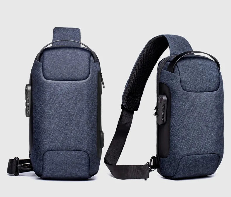 2023 Men's Chest Bag Waterproof Crossbody Bag Multifunction Anti-theft Travel Bags Shoulder Bag Male USB Charging Pouch for Man Viralgem Store