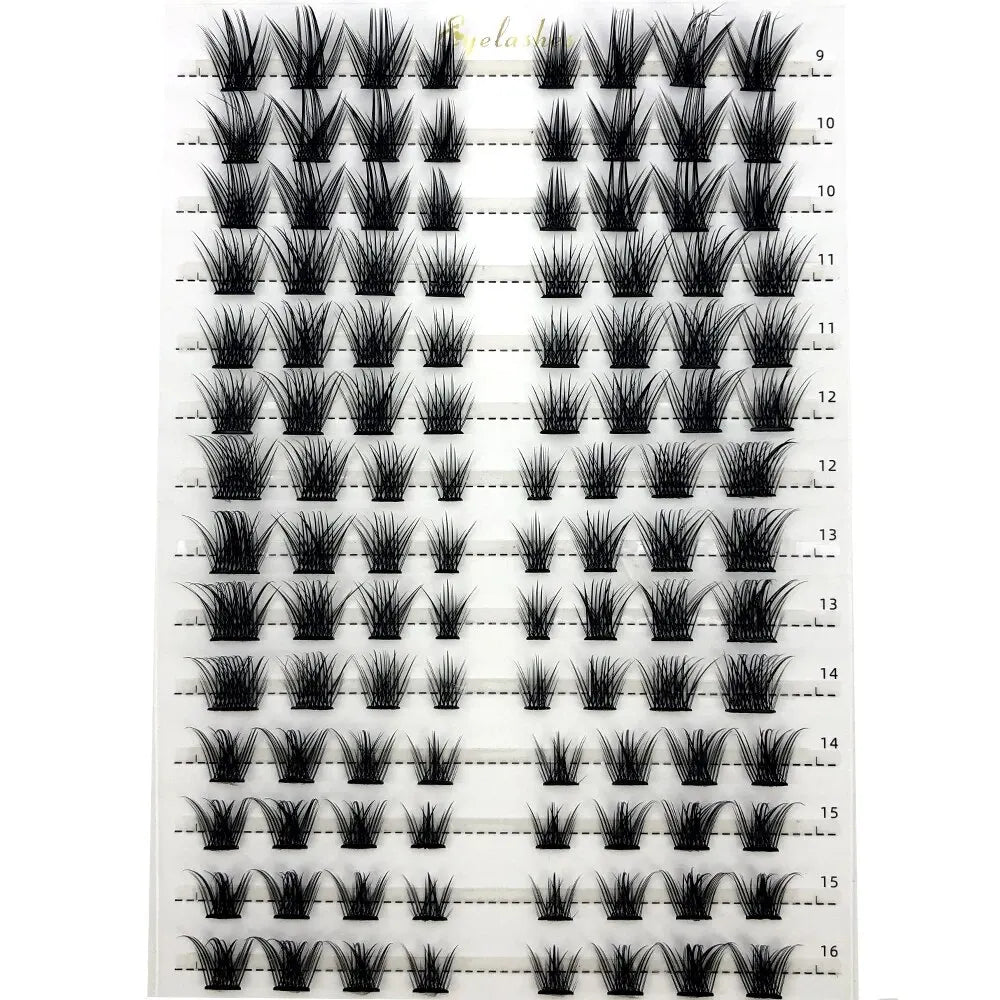 14rows Individual 3D Fluffy False Eyelashes Single Cluster Eyelash Extension Segmented Natural Mink Fox Eye Effect Makeup Lashes