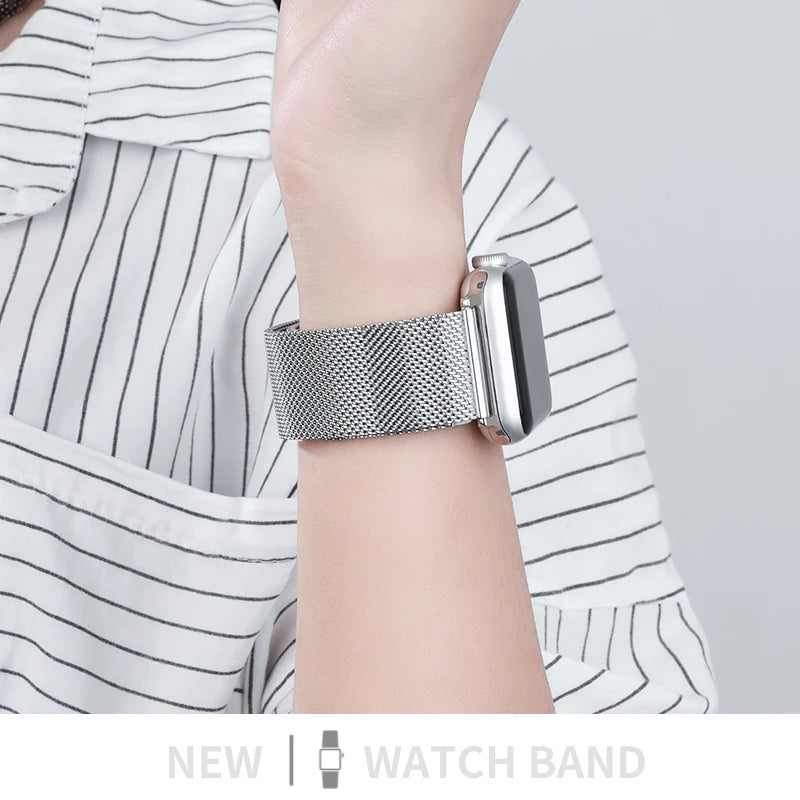 Sports Metal Strap for Apple Watch 8 7 6 5 4 SE 3 2 1 Fashion Stainless Steel Watchband for Apple Watch Band 44mm 42mm 40mm 38mm