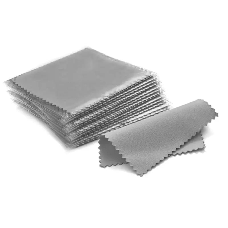 50Pcs Polish Polishing Cloth Silver Color Cleaning Polishing Cloth Soft Clean Wipe Wiping Cloth For Silver Gold Jewelry Tool