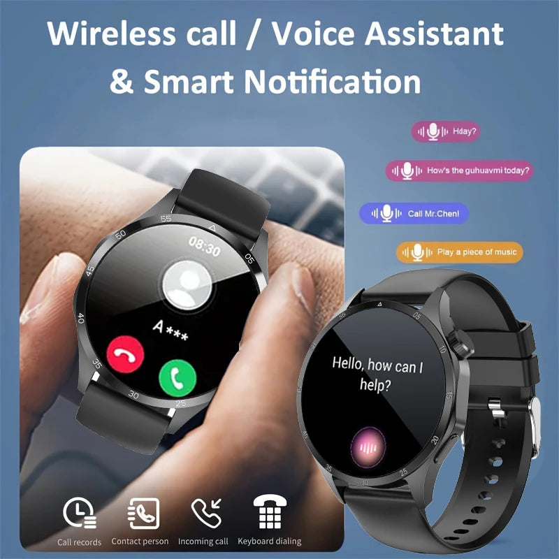 2025 New Mens Smart Watch 360 * 360 Bluetooth Call Smartwatch AMOLED Screen GPS Smart Watches NFC Waterproof Smart Watch for Men