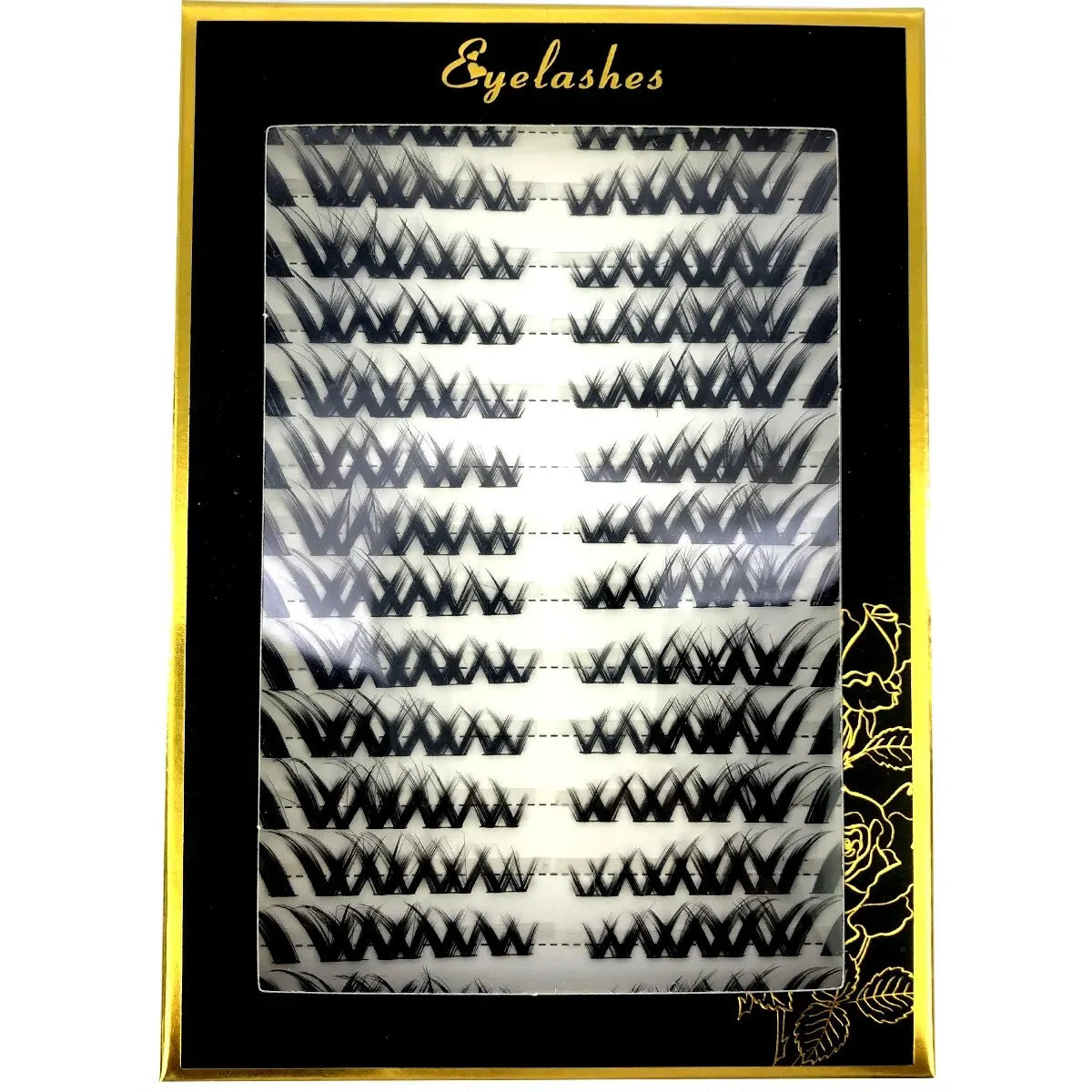 14rows Individual 3D Fluffy False Eyelashes Single Cluster Eyelash Extension Segmented Natural Mink Fox Eye Effect Makeup Lashes