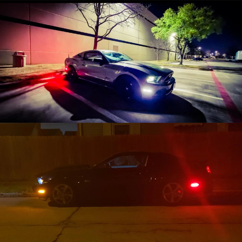 2pcs Car Front Rear Bumper Side Marker Light White For Ford Mustang Base GT Shelby GT500 Boss 302 2010 2011 2012 2013 2014