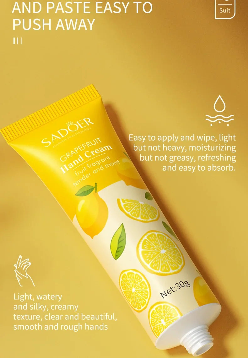 5Pcs/set SADOER Fruit Plant Fragrance Hand Cream Sets Moisturizing Repair Anti Dry Hand Lotion Sets Hands Skin Care Products Viralgem Store