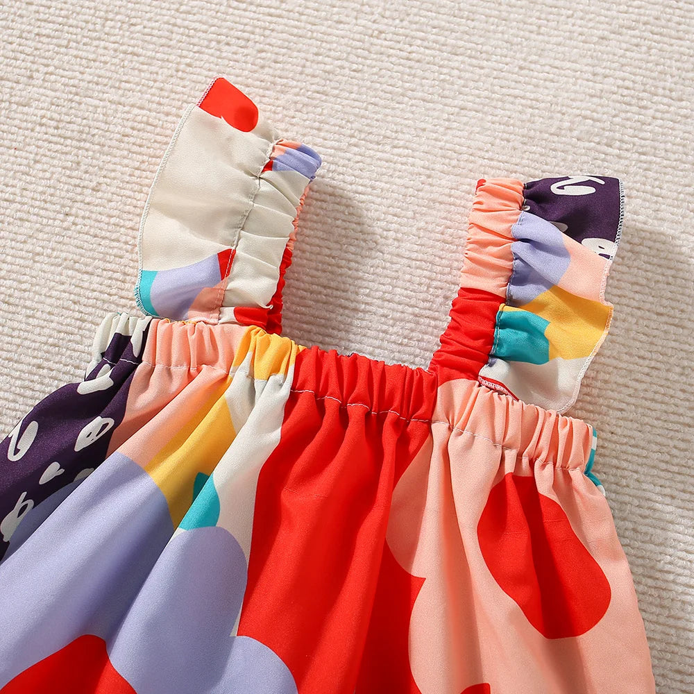 2PCS Summer New Girl Flower Strap Top+Shorts Two Piece Set Suitable for 0-3 Year Old Babies Viralgem Store