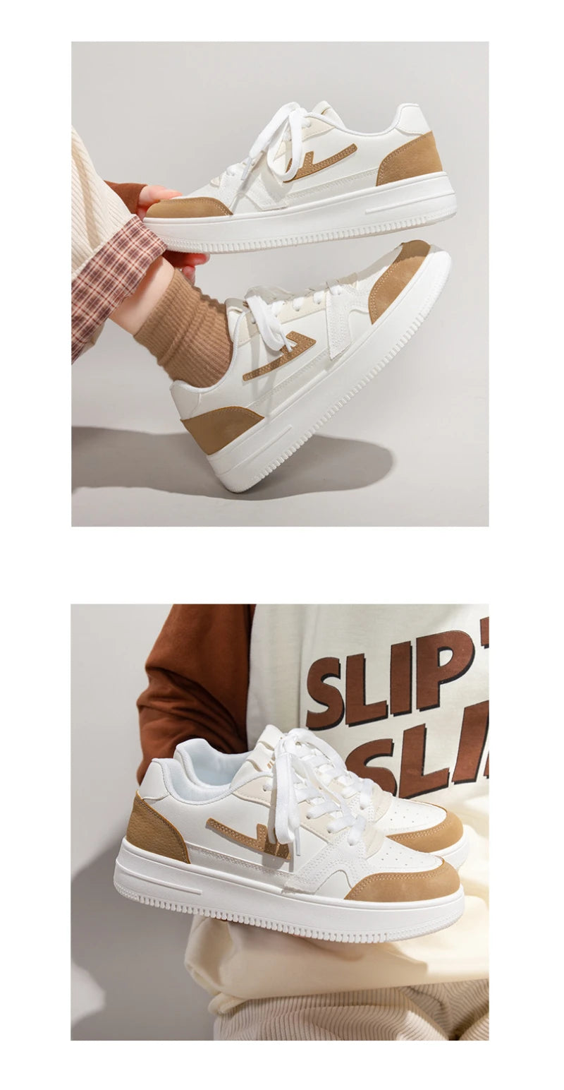 White Shoes For Women's Classic Spring And Autumn New Sports And Casual Trend Women's Shoes Versatile Ins Thick-Soled Shoes