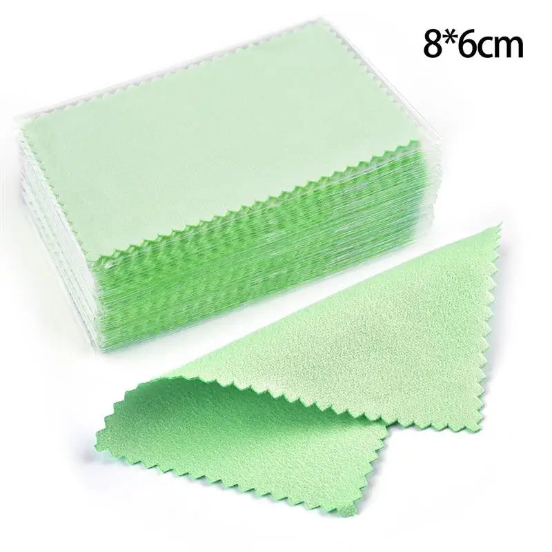 50Pcs Polish Polishing Cloth Silver Color Cleaning Polishing Cloth Soft Clean Wipe Wiping Cloth For Silver Gold Jewelry Tool