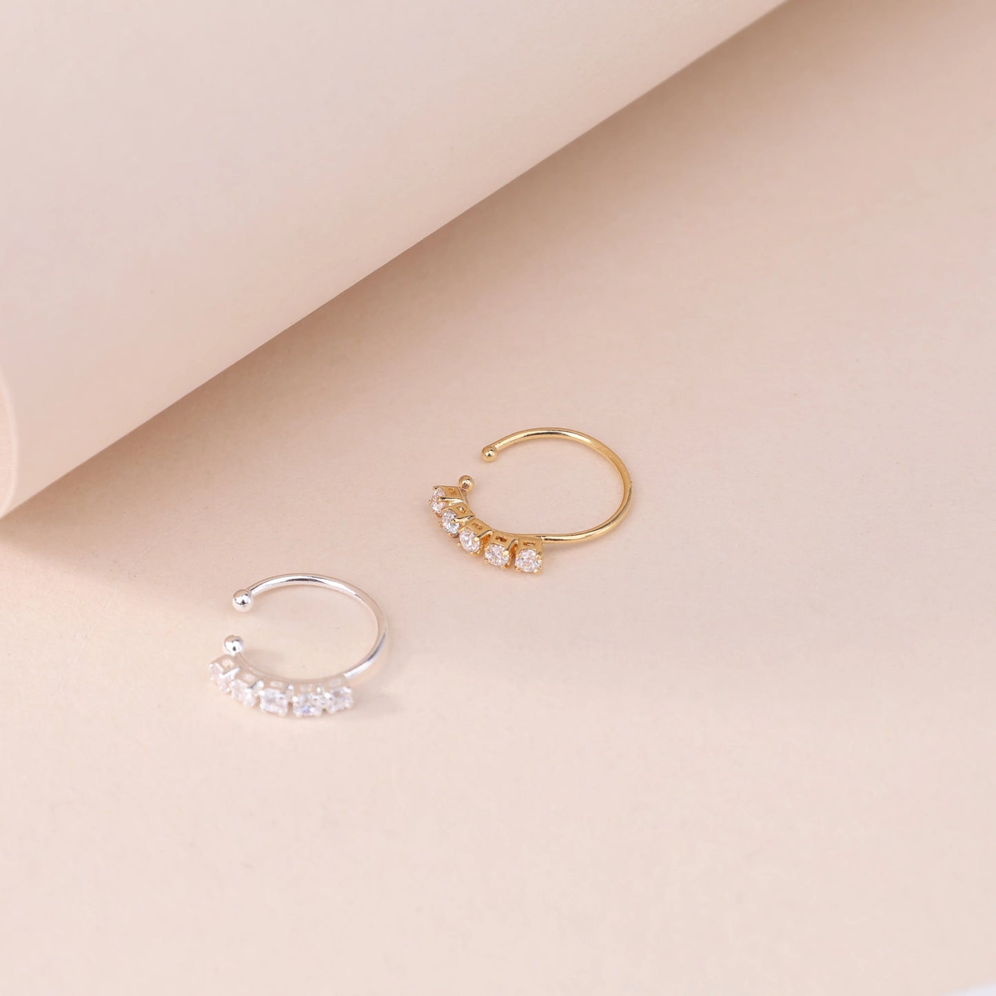 1pc Cubic Zirconia Decor Nose Ring Copper Popular Piercing Body Jewelry Gift For Women & Men Copper Jewelry