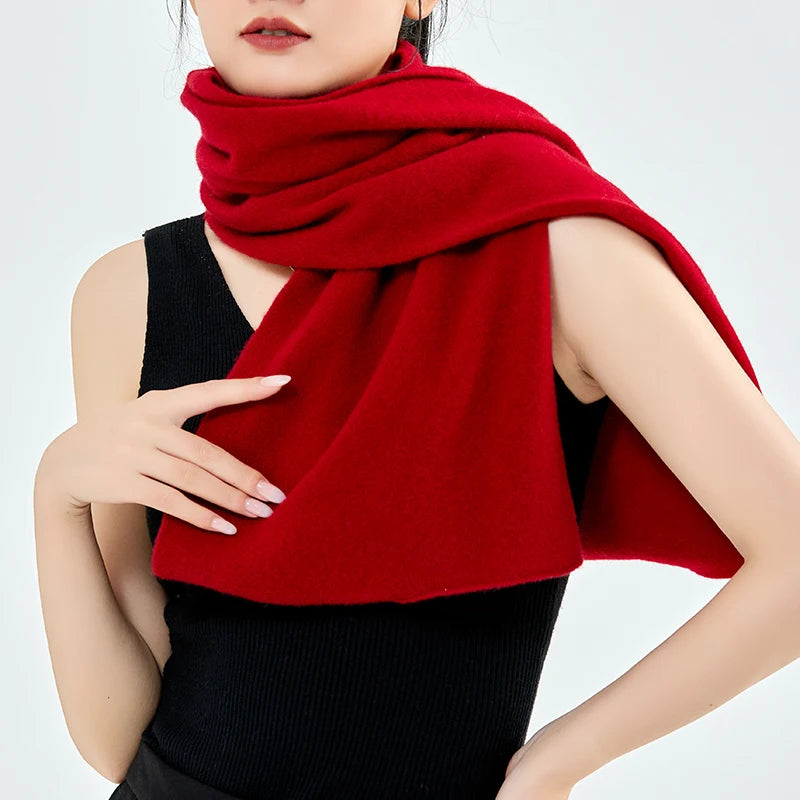 100%Pure Wool Women's Knitted Shawl Soft Warm Wollen Cardigan Cloak Wraps Shoulder Neck Protect Multifunctional Pashmina Scarves