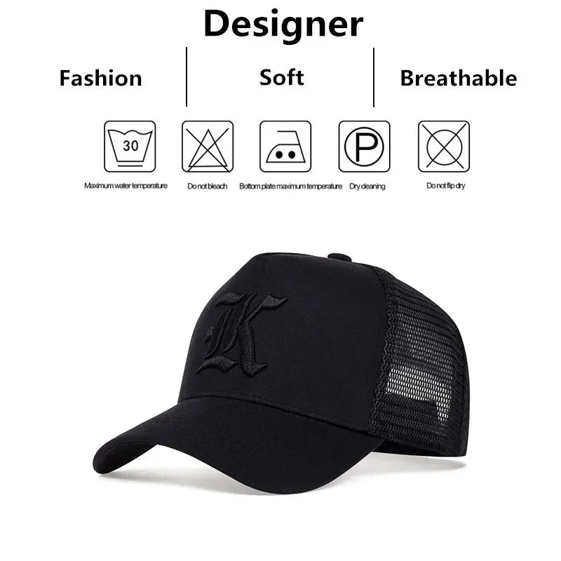 Unisex Lk Letter Embroidery Embroidery Baseball Net Caps Spring and Summer Outdoor Adjustable Casual Hats Sunscreen Hat Viralgem Store