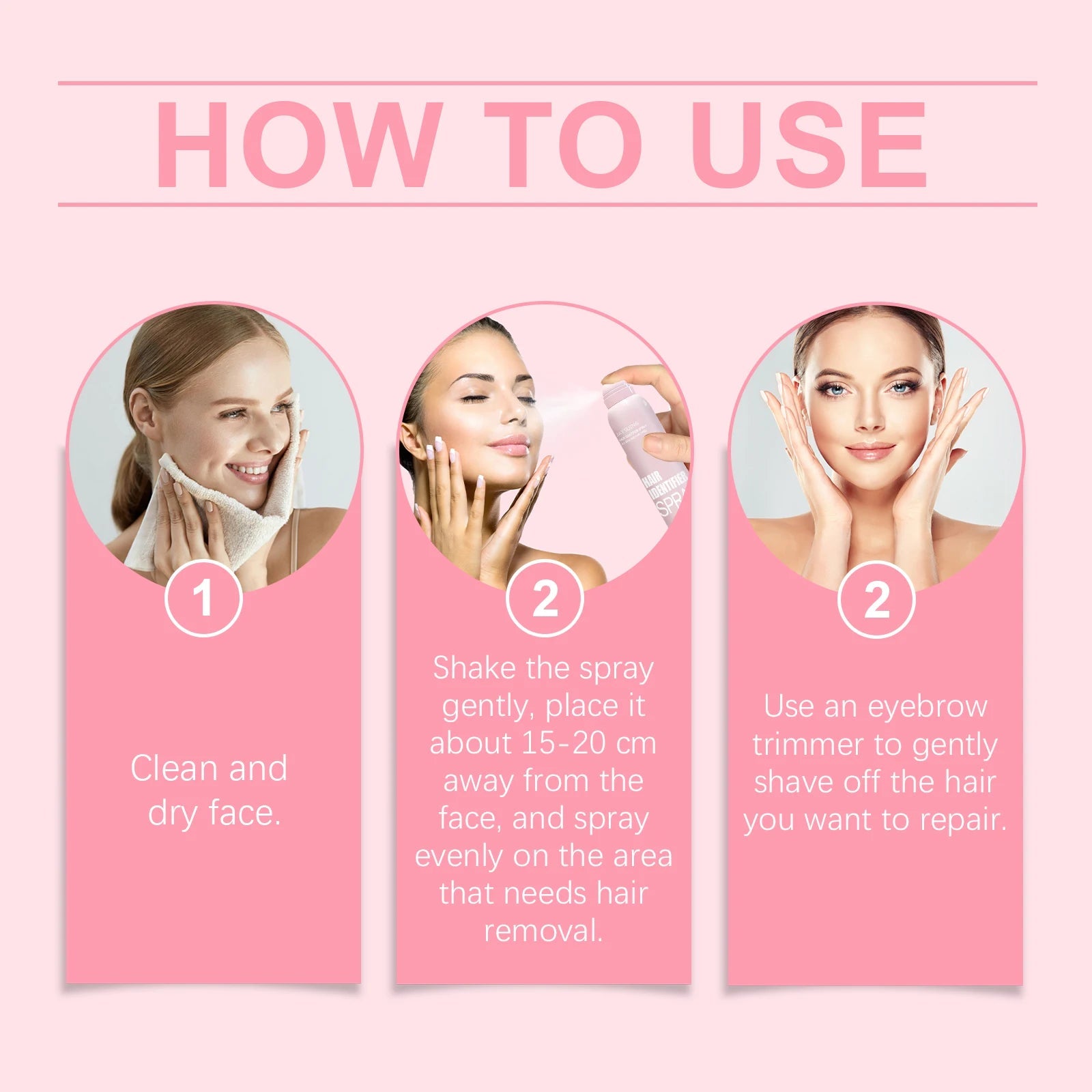 100ml Hair Identifier Spray Dermaplaning Spray Powder For Facial Hair, Moisturizing Skin Care Dermaplaner Spray For Face Shaving Viralgem Store