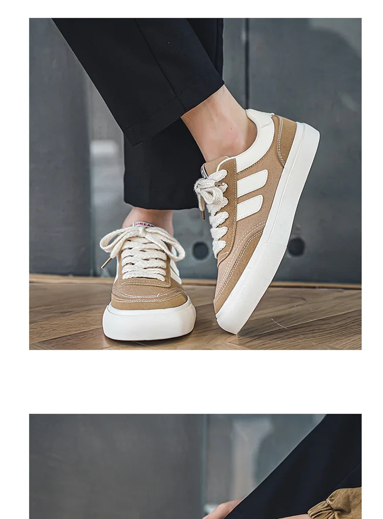 2023 Hot Sale Canvas Shoes Men Skateboard Shoes Platform Comfortable Casual Walking Streetwear Teenager Men Vulcanize Shoes Viralgem Store