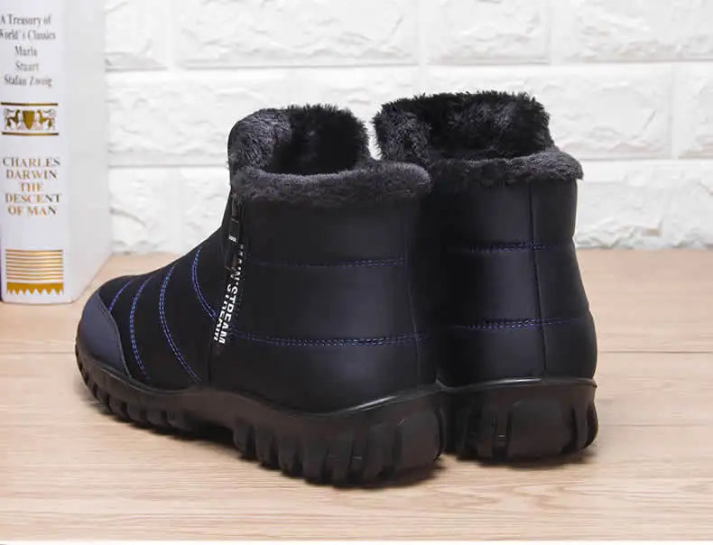 2024 Winter Men Ankle Snow Boot Waterproof Non Slip Shoe for Men Casual Keep Warm Plush Plu Size Couple Footwear Chaussure Homme