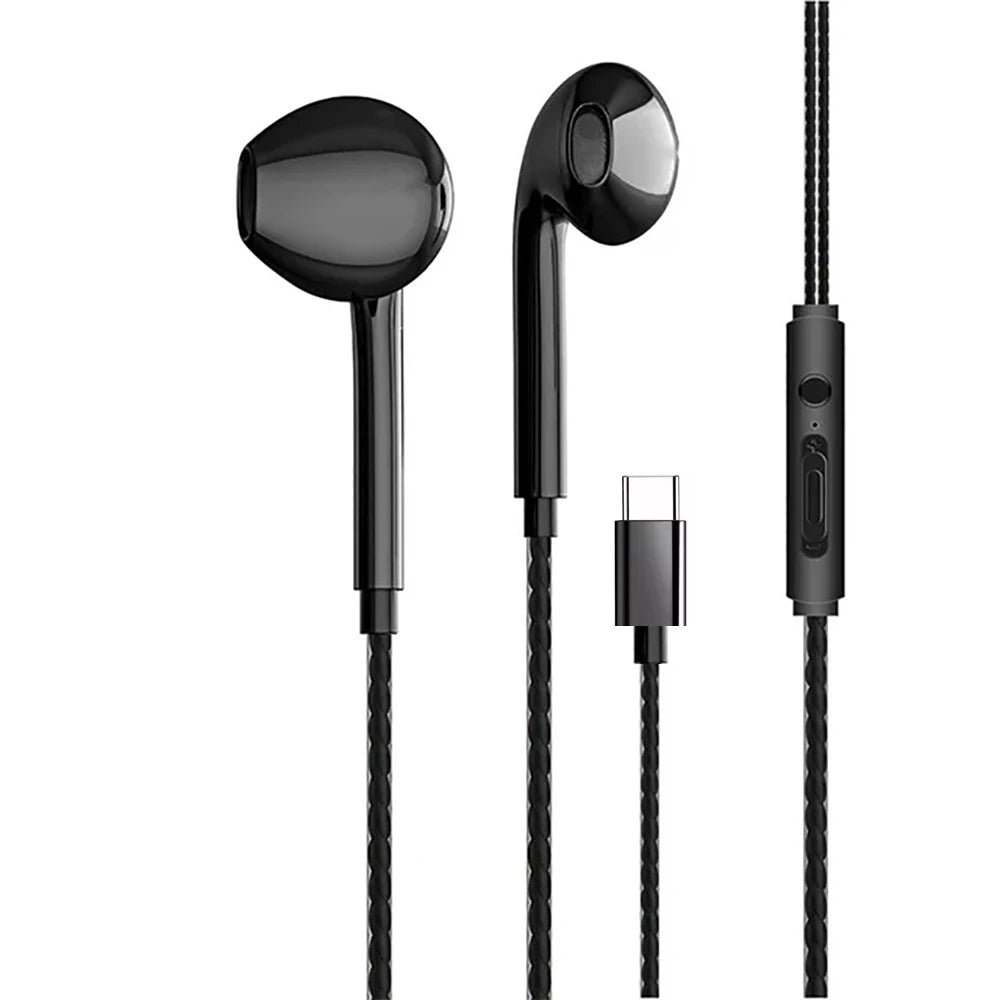 Type C Wired Earphones In Ear Headset Game 3.5mm Wired Headphones with Microphone Bass Stereo Earbuds In-line Control For Phones Viralgem Store