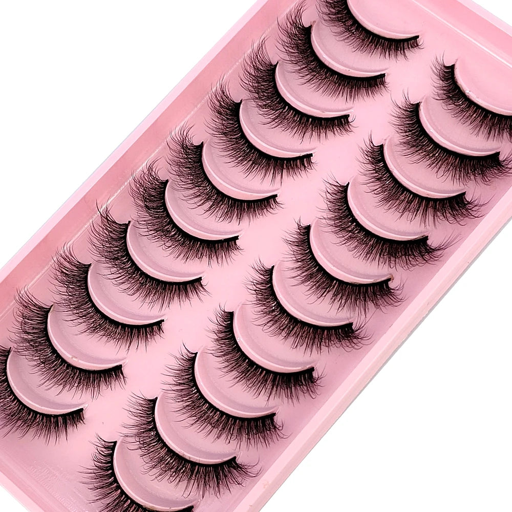 10 Pairs 3D Faux Mink Lashes Fluffy Soft Beauty Wispy Natural Short False Eyelashes Curly lashes Makeup Classic Thick eyelashes