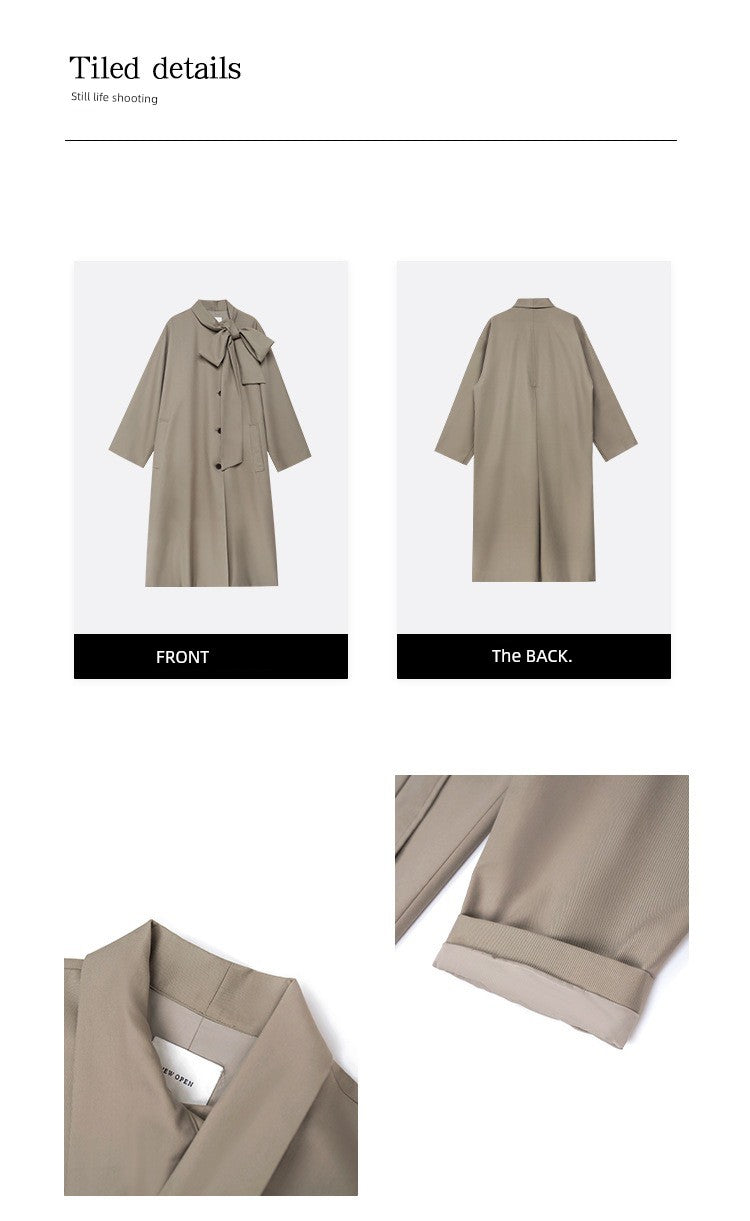 [Pick a Unique] Early Autumn New Arrival K-style Retro Work Clothing Stylish Long Trench Coat Female Viralgem Store