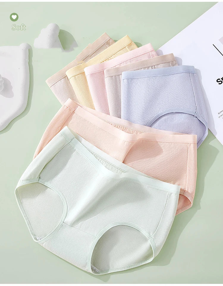 7Pcs Cotton Women's Panties Breathable Underwear Seamless Girls Briefs Solid Panty Soft Underpants Sexy Low-Rise Female Lingerie