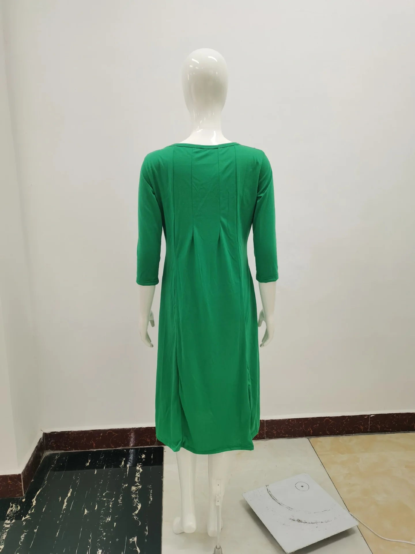 Women Autumn Solid Party Midi Dress Casual O Nesk Half Sleeve Office Lady Red Green Slim Elegant Dresses  Robe Ete XXL  Vestidos Viralgem Store