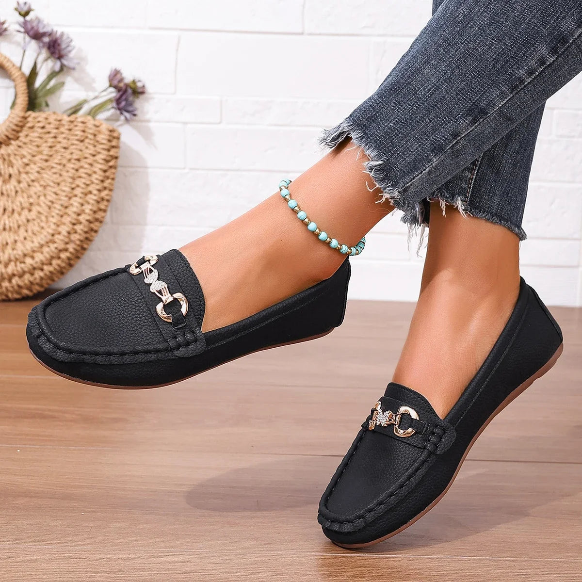 Women's Casual Slip on Mary Jane Shoes 2025 Spring Autumn New Fashion Round Toe Solid Soft Sole Flat Loafers Zapatos De Mujer Viralgem Store