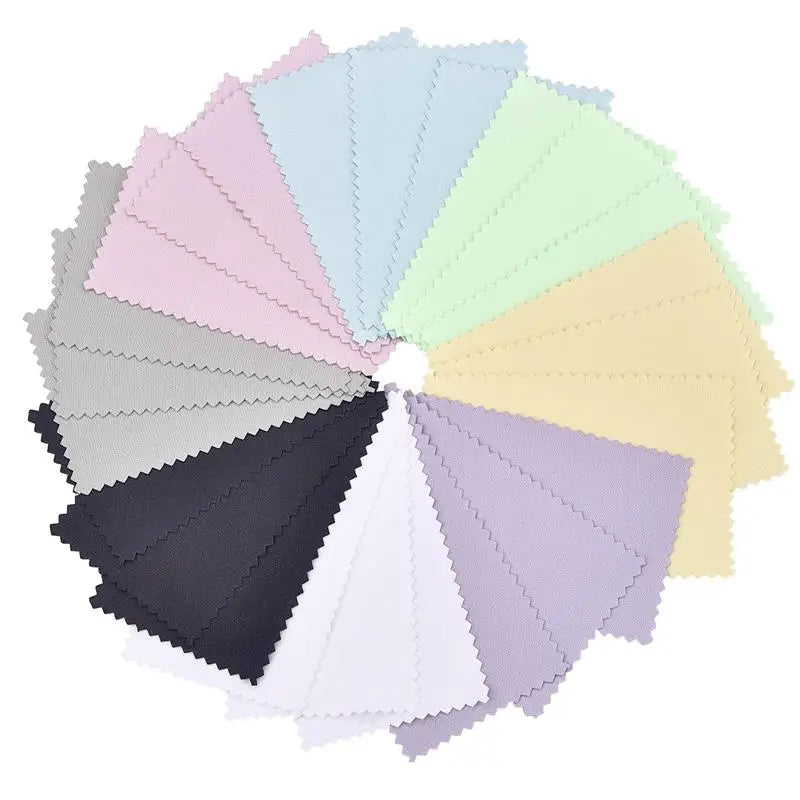50Pcs Polish Polishing Cloth Silver Color Cleaning Polishing Cloth Soft Clean Wipe Wiping Cloth For Silver Gold Jewelry Tool