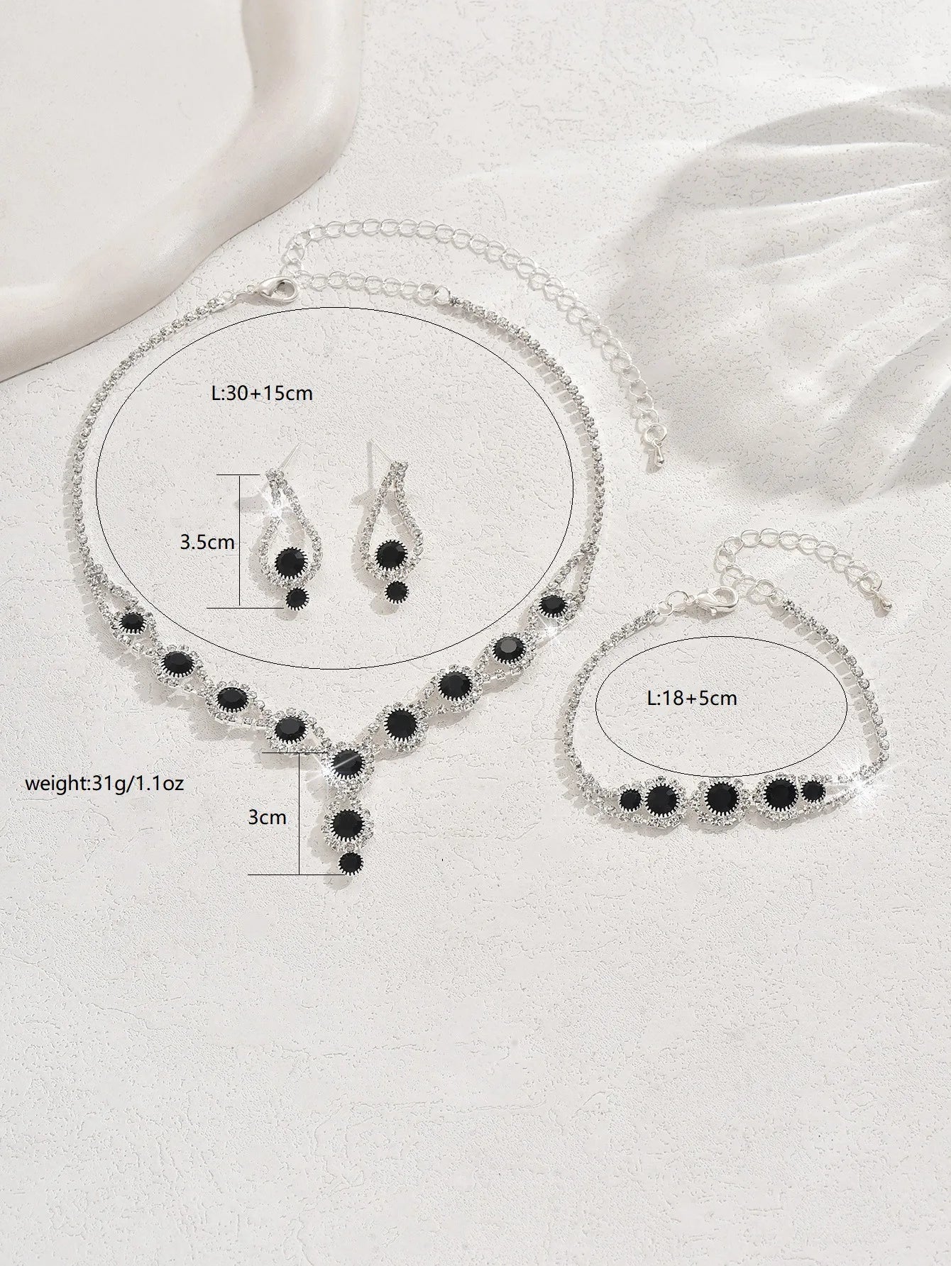 4PCS Fashion Elegant Crystal Jewelry Sets for Women Rhinestones Necklace Ring Earrings Bridal Wedding Party Jewelry Sets Viralgem Store