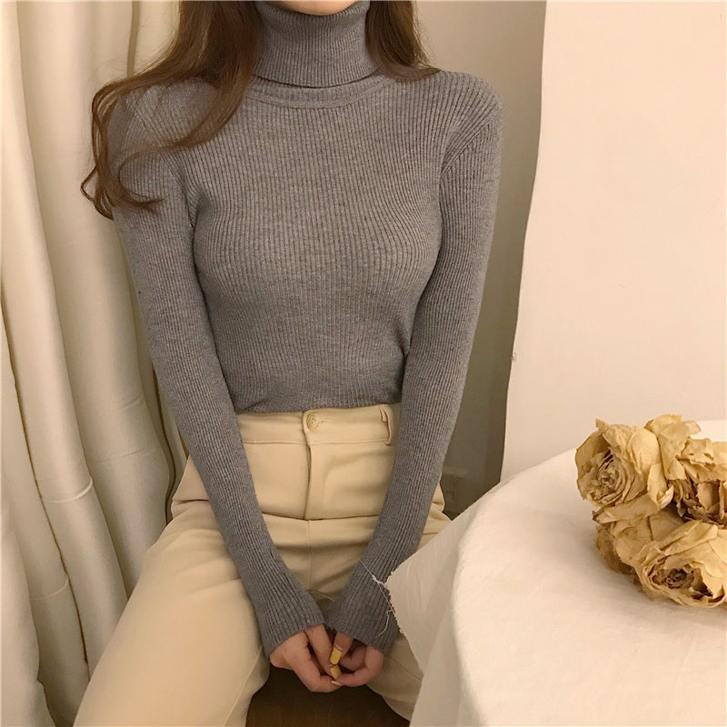 Women Turtleneck Sweater Knitted Soft Pullovers Cashmere Jumpers Basic Soft Sweaters For Women 2024 Autumn Winter