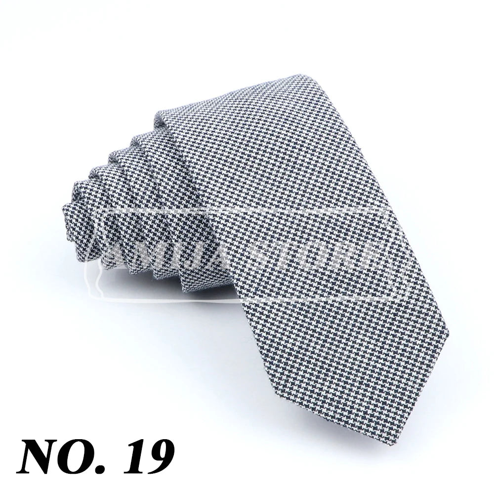 Wed Cotton Tie Solid Color Necktie For Man Woman Blue Pink Yellow Skinny Slim Ties Fashion Wedding Party Gifts Men Accessories