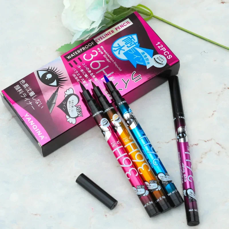 36H Black Quick-drying Eyeliner Waterproof Liquid Eye Liner Pen Long Lasting Smooth Pencil Not Blooming Eyes Makeup Cosmetics Viralgem Store