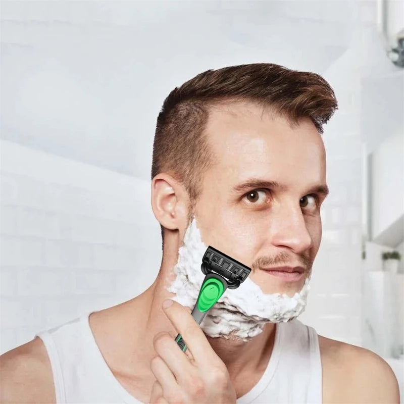 Upgrade Your Shaving Routine with 7 Layer Head Set and Rubber Handle Grooming