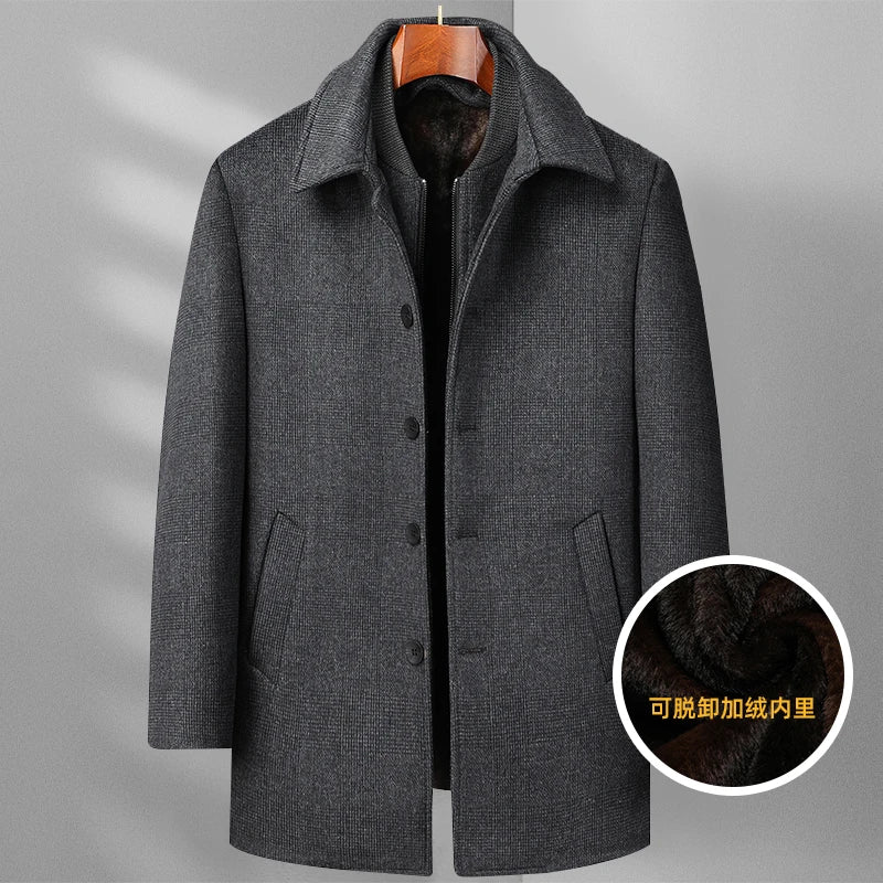 2023 new arrival winter jacket men fashion Woolen Coat Men's Casual Wool thicken warm trench coat Men Dress Jacket Size M-4XL