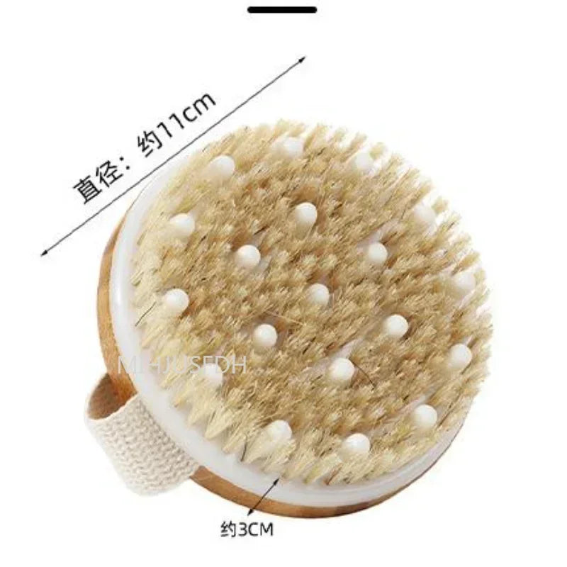 2 In 1 Dry Skin Body Massage Brush Natural Bristle Dead Skin Remover Anti Cellulite Exfoliates Blood Circulation Massage Tools Viralgem Store