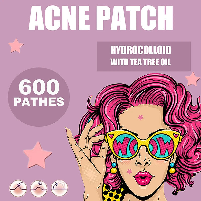 300/600/1200 PCS/SET Star Pimple Patch Acne Colorful Invisible Acne Removal Skin Care Stickers Concealer Face Spot Beauty