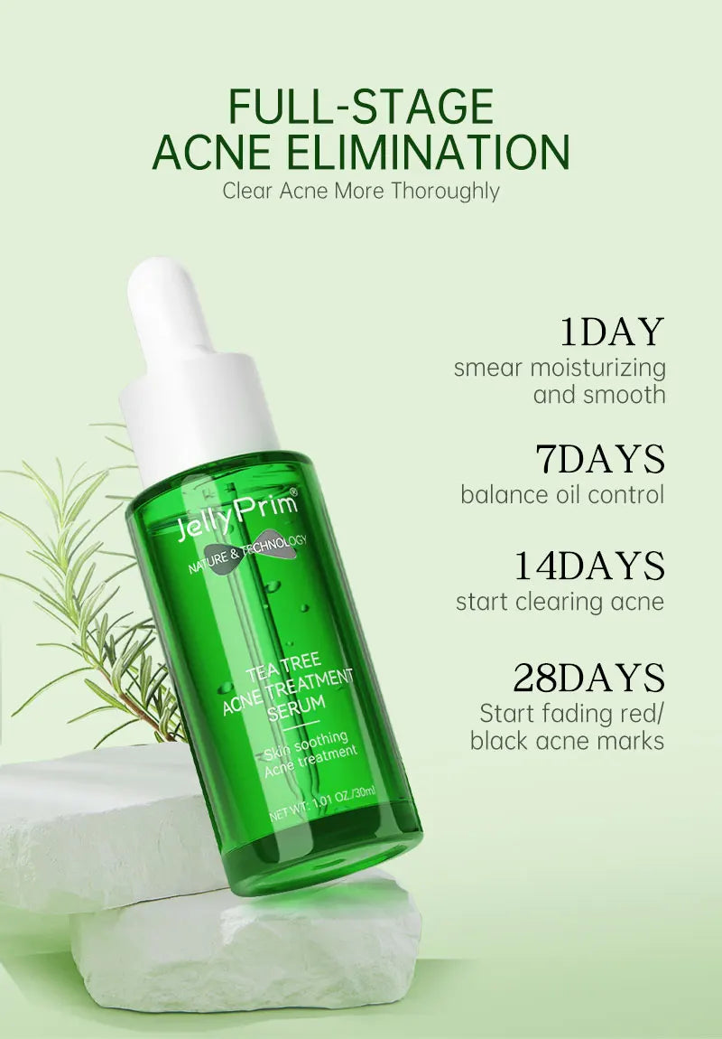 Tea Tree Acne Treatment Facial Serum Moisturizing Hyaluronic Acid Oil Control Pimple Removal Essence Face Serum Skin Care