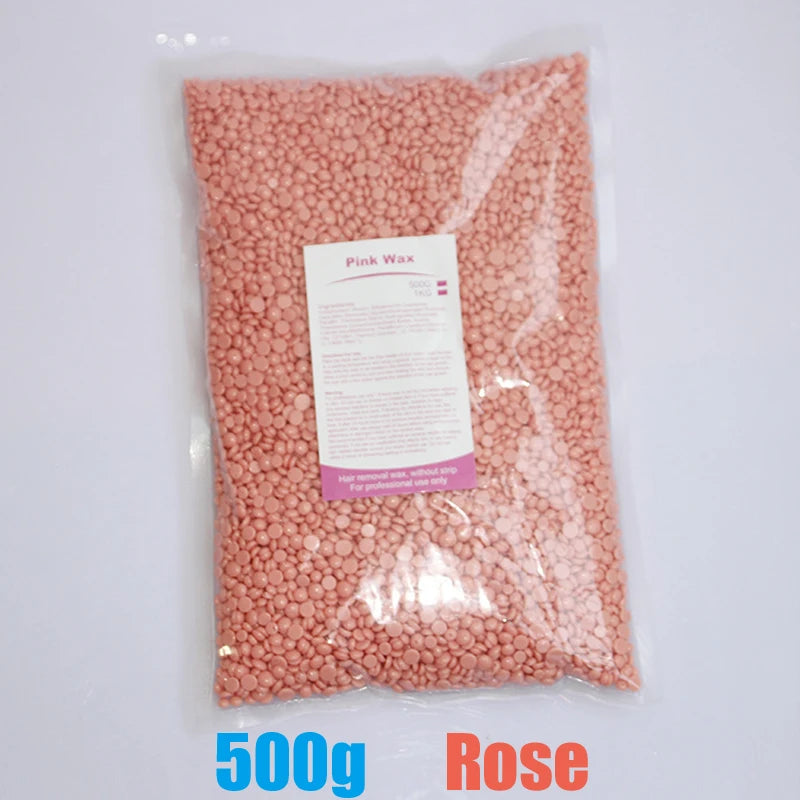 500g/1000g Depilatory Wax Beans Hot Film Painless Waxing Beads Hard Wax Beans Heating Wax Machine Bikini Face Body Hair Removal