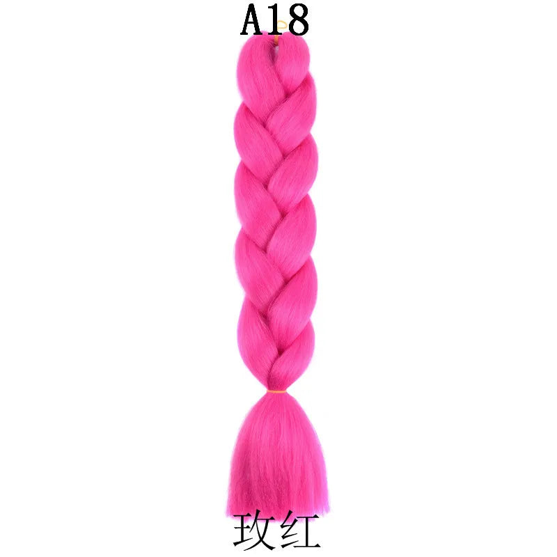 Synthetic 1Pcs 24inch 100g Braiding Hair Box Braids Colorful Twist Braiding Hair Extensions Synthetic Crochet Braiding