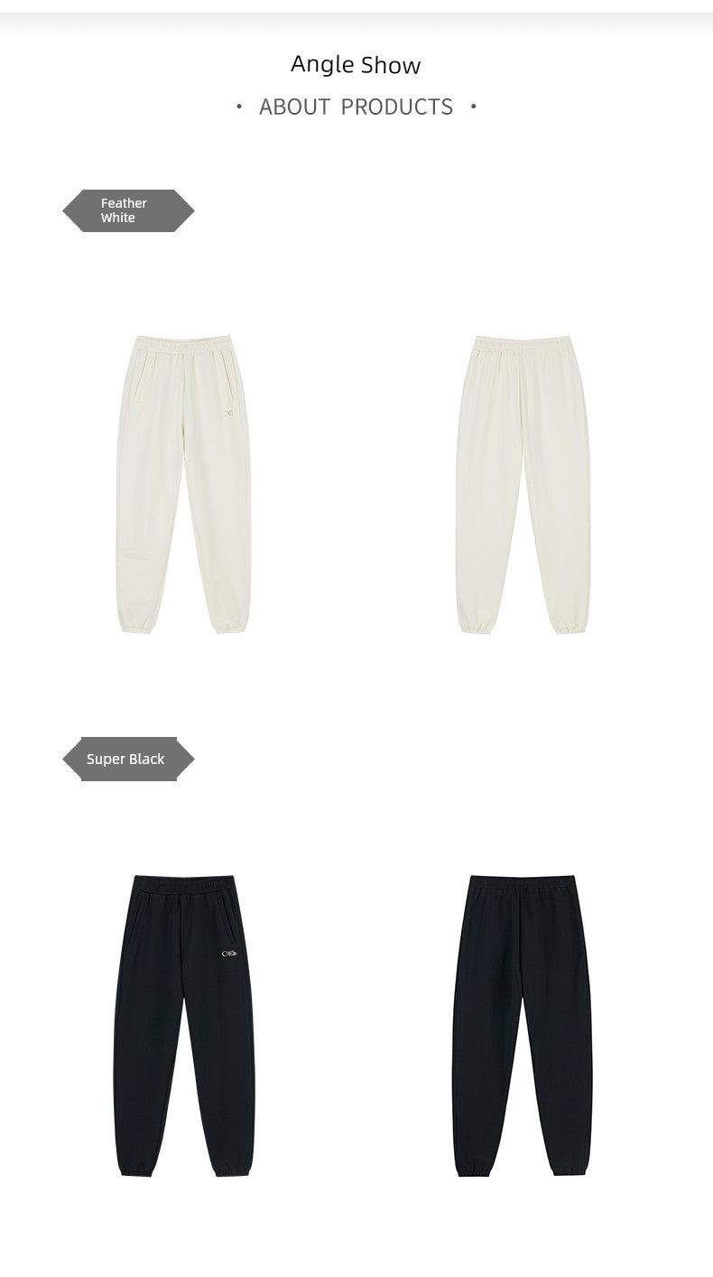 361 Degrees Fleece-Lined Track Pants Women's Winter 2024 Heattech 361 Women's Pants Loose Casual Drawstring Knitting Pants